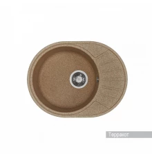 Мойка для кухни  Чезана 568x437x191 мм,круглая с крылом, терракот