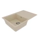 Кухонная мойка Lemark IMANDRA 760 врезная прямоугольная с крылом из кварцгранита, Бежевый