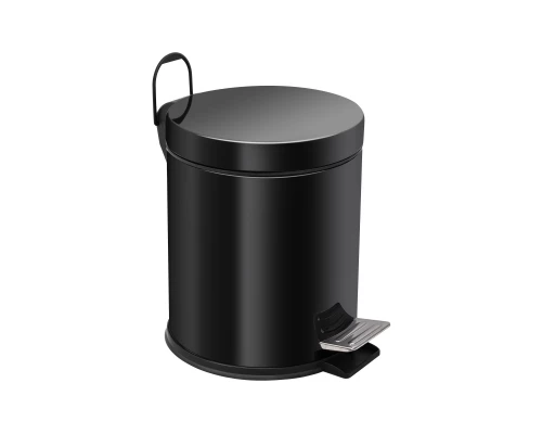 Ведро-контейнер для мусора с педалью 5 л, черное,  BERGES