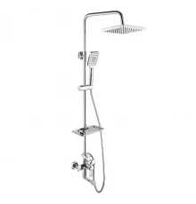 RS5 Смеситель для ванны-душа, пов.излив 154мм с верх.лейкой 'Троп.дождь', р/ОД, хром,ROS,RS50-46