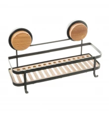 Полка прямая одноэтажная черная-дерево FIXSEN Magic (FX-950B-1)