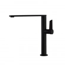 Смеситель высокий для кухни однорычажный с поворотным изливом KITCHEN 388401MCNM матовый черный