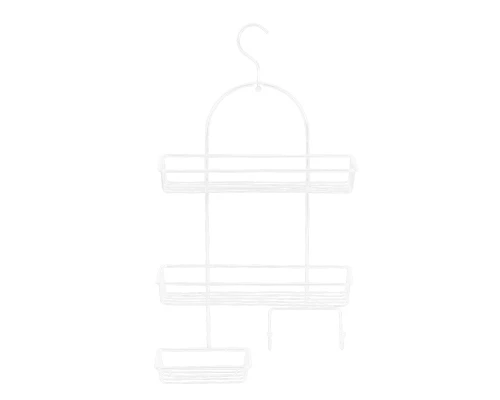 Полка прямоугольная двухэтажная с мыльницей белая Fixsen FX-970W