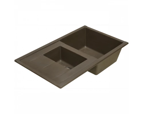 Мойка для кухни  Делия 87 870x510x218 мм, прямоуг. с крылом и доп. чашей, кофе