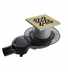 Трап водосток PLATZ Antik 150х150, бронза, S-сифон D50 H60 боковой, BERGES