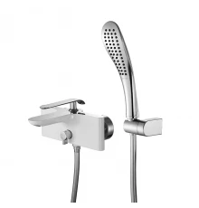 Melange Смеситель для ванны, монолитный излив 182мм лейка, р/ОД, хром/белый, LM, LM4914CW