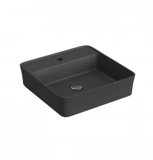 Раковина Ego SL накладная, 45x45 см, с отверстием под смеситель, квадратная, антрацит матовый, BERGE