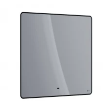 Зеркало Lemark MIOBLACK 90х80 см с интерьерной подсветкой, с подогревом