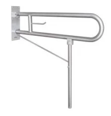 Полукруглый поручень для людей с ограниченными возможностями  с дополнительным опорой, матовый.