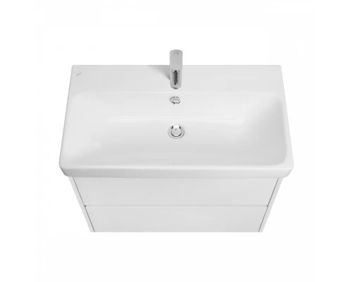 Тумба СКАНДИ 80, универс., 2ящ., белый матовый/белый глянец (под раковину АДРИАНА 80)