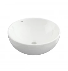 Раковина Mascon накладная, Ø 45 см, без отверстия под смеситель, круглая, белый глянец, BERGES