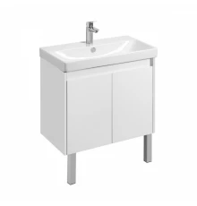 Тумба СКАНДИ DOORS 80, универс., 2 дв., белый глянец/белый матовый (под раковину АДРИАНА 80)