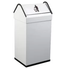 Контейнер для мусора металлический из окрашенной  оцинкованной стали, 41 л, Белый