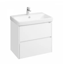 Тумба с раковиной AQUATON СКАНДИ 70, подвесная, 2 ящ., белая матовая/белый глянец (раковина АДРИАНА 70)