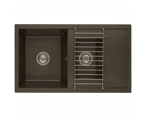 Мойка для кухни  Делия 87 870x510x218 мм, прямоуг. с крылом и доп. чашей, кофе