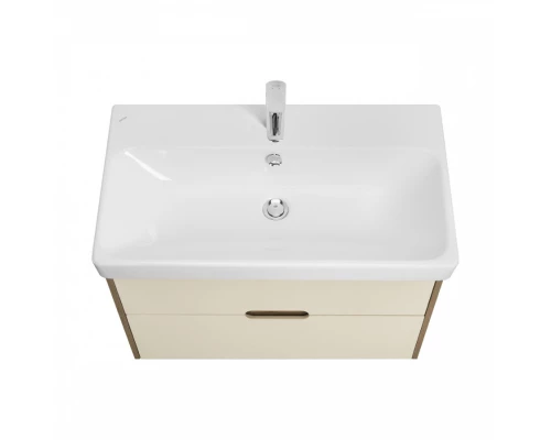 Тумба ОЛИВИЯ 80 подвесная, 2 ящ., бежевый/дуб веллингтон (под раковину АДРИАНА 80)