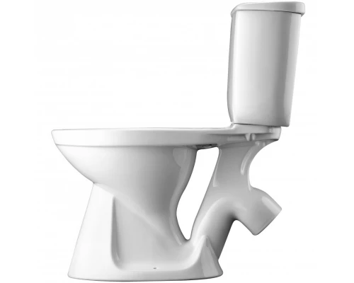 БРИЗ Унитаз-компакт, косой выпуск, эконом., 1-режимная арматура, сиденье полипропилен. САНТЕК