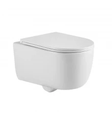 Унитаз подвесной TORNAS Rimless, сиденье дюропласт Tornas Slim SO, микролифт, быстросъем, белый, BER