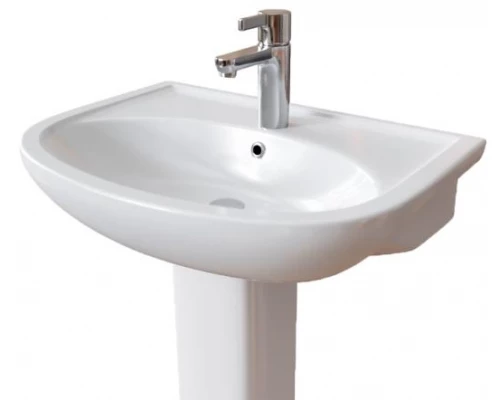 Раковина с пьедесталом EKOKERAMA SONATA 0112/0201 белый касабланка 617х486мм (EK112201К)
