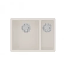 Кухонная мойка Lemark SINARA 550.2-U подстольного монтажа с доп.чашей из кварцгранита, Жасмин 