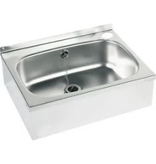 Раковина из нержавеющей стали настенная  прямоугольная  с отверстием от перелива 148х485х364 мм, шт