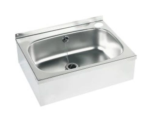 Раковина из нержавеющей стали настенная  прямоугольная  с отверстием от перелива 148х485х364 мм, шт