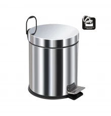 Ведро-контейнер для мусора с педалью 5 л, микролифт,хром,  BERGES