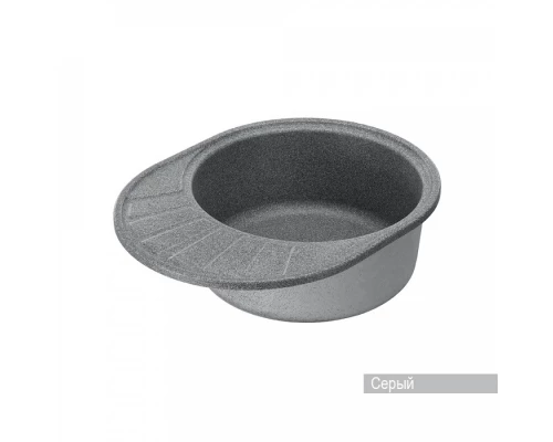 Мойка для кухни  Чезана 568x437x191 мм,круглая с крылом, серый