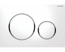 [184708] Клавиша Geberit Sigma 115.882.KN.1 Type 20 рамка и кнопки: хром матовый, обод: хром глянец, двойной смыв +7380 ₽