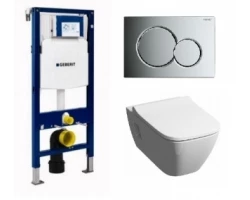 [334710] Инсталляция Geberit 111.300.00.5 с унитазом Geberit Renova Nr.1 203070000, крышка-сиденье 573025000, клавиша 115.882.KJ +76720 ₽