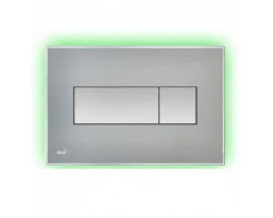 [313950] Кнопка управления AlcaPlast M1471-AEZ112 с цветной пластиной, светящаяся кнопка сталь матовая, свет зеленый +29641 ₽