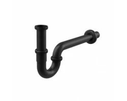 [360994] Сифон для раковины AlcaPlast A4320BLACK, DN32, U-форма с накидной гайкой 5/4 дюйма, цвет - черный матовый +7596 ₽