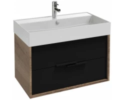 [441395] Тумба под раковину Jacob Delafon Vivienne 80 см, корпус дуб табак, фасад черный матовый, без ручек, EB1584-E52-M61 +67050 ₽