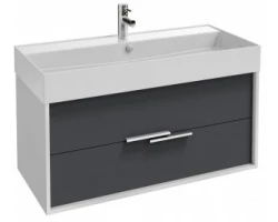 [441423] Тумба под раковину Jacob Delafon Vivienne 100 см, корпус белый глянцевый, фасад насыщенный серый матовый, без ручек, EB +56200 ₽