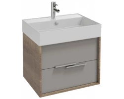 [452675] Тумба под раковину Jacob Delafon Vivienne 60 см, корпус дуб табак, фасад серый титан сатин, ручки хром, EB1506-E52-S21 +66260 ₽