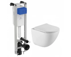 [522139] Инсталляция Ideal Standard узкая с унитазом BelBagno Amanda BB051CHR, сиденье микролифт, комплект Santehnica.ru +32139 ₽