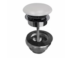 [631294] Донный клапан Kerasan клик-клак, универсальный, крышка керамика, цвет Grigio matt серый матовый, 923359 +6980 ₽