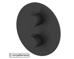 Смеситель термостат скрытого монтажа на 2 потребителя WHITECROSS Y1236BL (черный мат) +44720 ₽