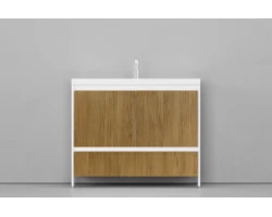 [338554] Тумба под раковину Velvex Klaufs 100 tnKLA.100.2D.1Y-617.216 напольная, 2 дверцы, белый/шатанэ +22827 ₽