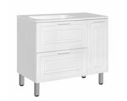 [577839] Тумба под раковину Style Line Берлин 90 Plus, 90 см, напольная, 2 ящика, ниши, соната, правая, ЛС-00002288 +37452 ₽