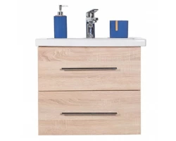 [429223] Тумба с раковиной Orange 60 см, Бриз Br-60TUW+Ra, подвесная, дуб/белый +18880 ₽