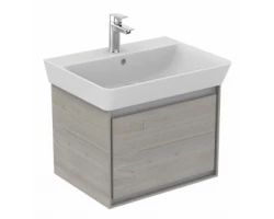 [465463] Тумба под раковину Ideal Standard Connect Air Cube 60 см, подвесная, светло-серое дерево, белый матовый, E0846PS +65219 ₽