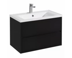 [585531] Тумба под раковину Акватон Римини 80 см подвесная, черный глянцевый, 1A226701RN950ч +38780 ₽