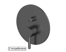 Смеситель скрытого монтажа на 2 потребителя WHITECROSS Y Y1235GM (оружейная сталь) +20510 ₽