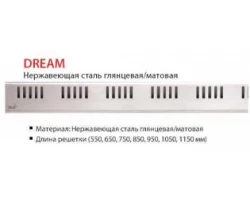 [296796] Дизайн-решетка Alcaplast Dream-850 (нержавеющая сталь глянцевая/матовая) Dream-850L/M +6434 ₽