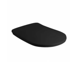 [312659] Сиденье для унитаза Kerasan Nolita 539131 SLIM быстросъемное, цвет черный матовый, петли хром с микролифтом +24320 ₽