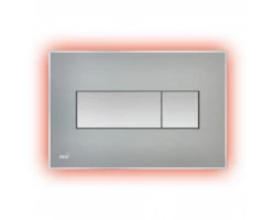 [313951] Кнопка управления AlcaPlast M1471 - AEZ113 с цветной пластиной, светящаяся кнопка сталь матовая, свет красный +29641 ₽