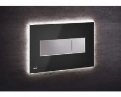 [313960] Кнопка управления AlcaPlast M1474 - AEZ110 с цветной пластиной, светящаяся кнопка черная глянцевая, свет белый +29641 ₽