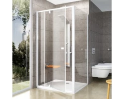 [334482] Душевой уголок Ravak Pivot PDOP2+PPS, 120 х 80 см, профиль белый, ручки и петли белые, витраж транспарент, 03GG0101Z1/9 +69335 ₽