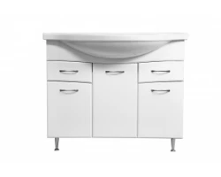 [342896] Тумба под раковину Stella Polar Волна 100-8 SP-00000136, 100 см, напольная, белая +11132 ₽